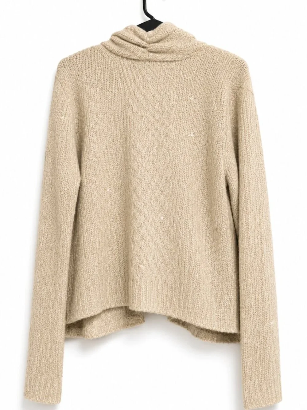 NWT J.Jill XL Champagne Sequin Mohair Open Front Cardigan